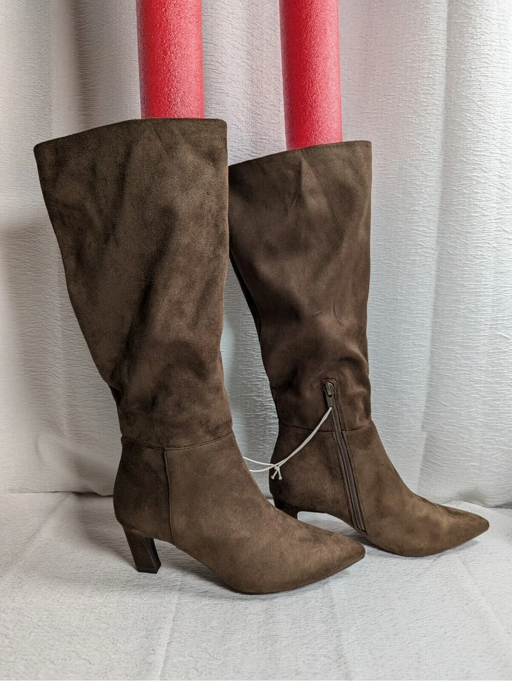 A New Day - Women's - Faux Leather - Zipper Knee Dress Boots Stiletto High Heel
